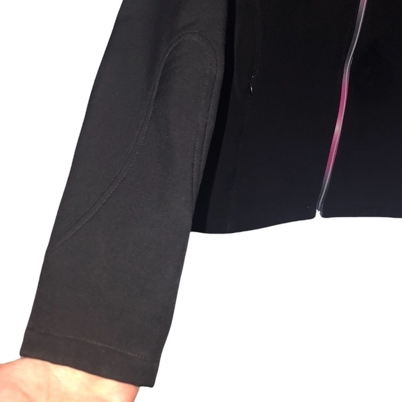 NEW BALANCE Fleece Jacket Women's Size Small Black Pink Ombre Soft Shell  Hood - Picture 13 of 15